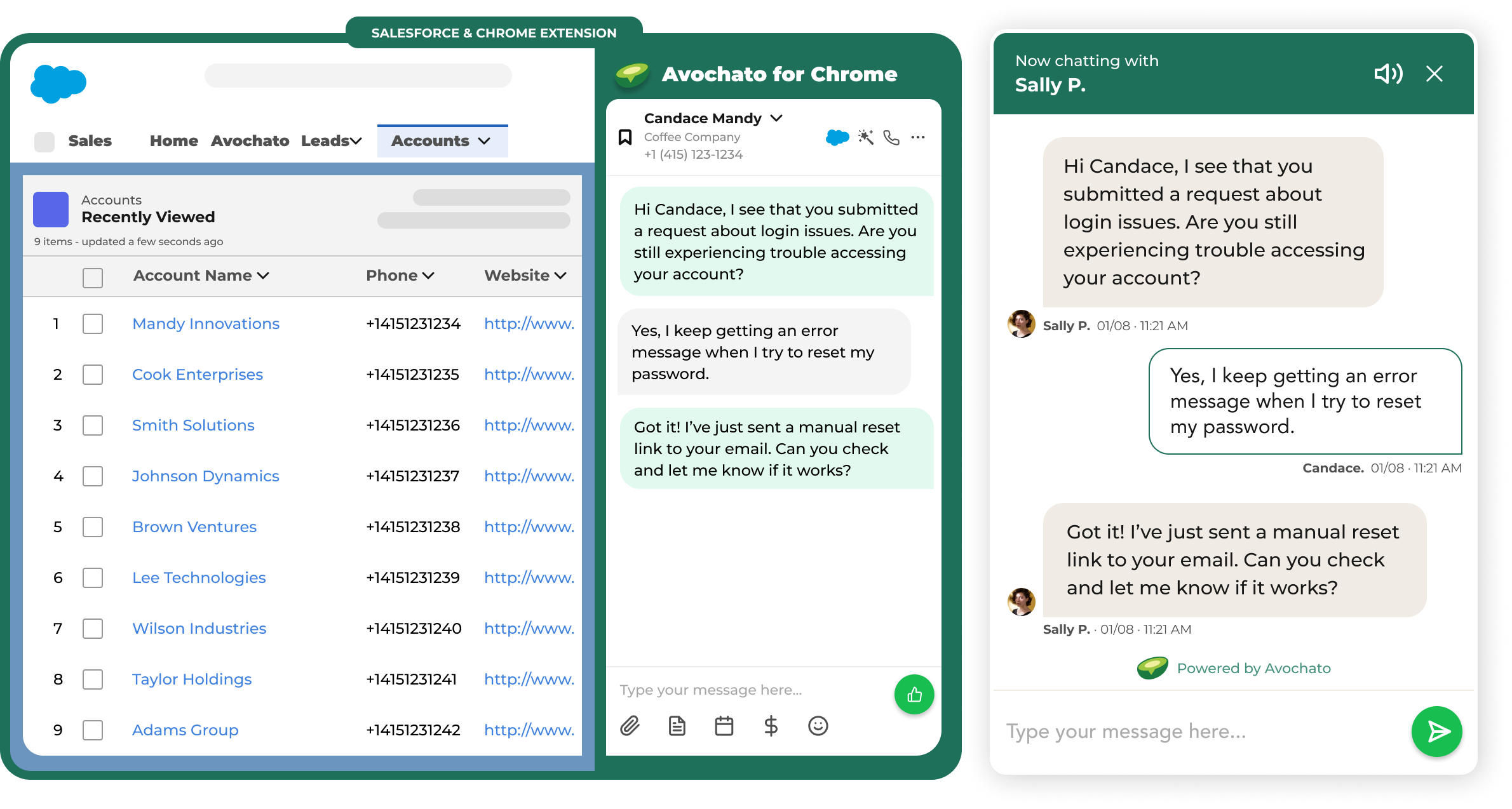 Live chat integrations with Salesforce and Chrome