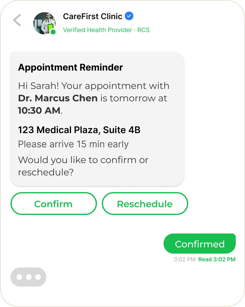 RCS read receipts and typing indicators
