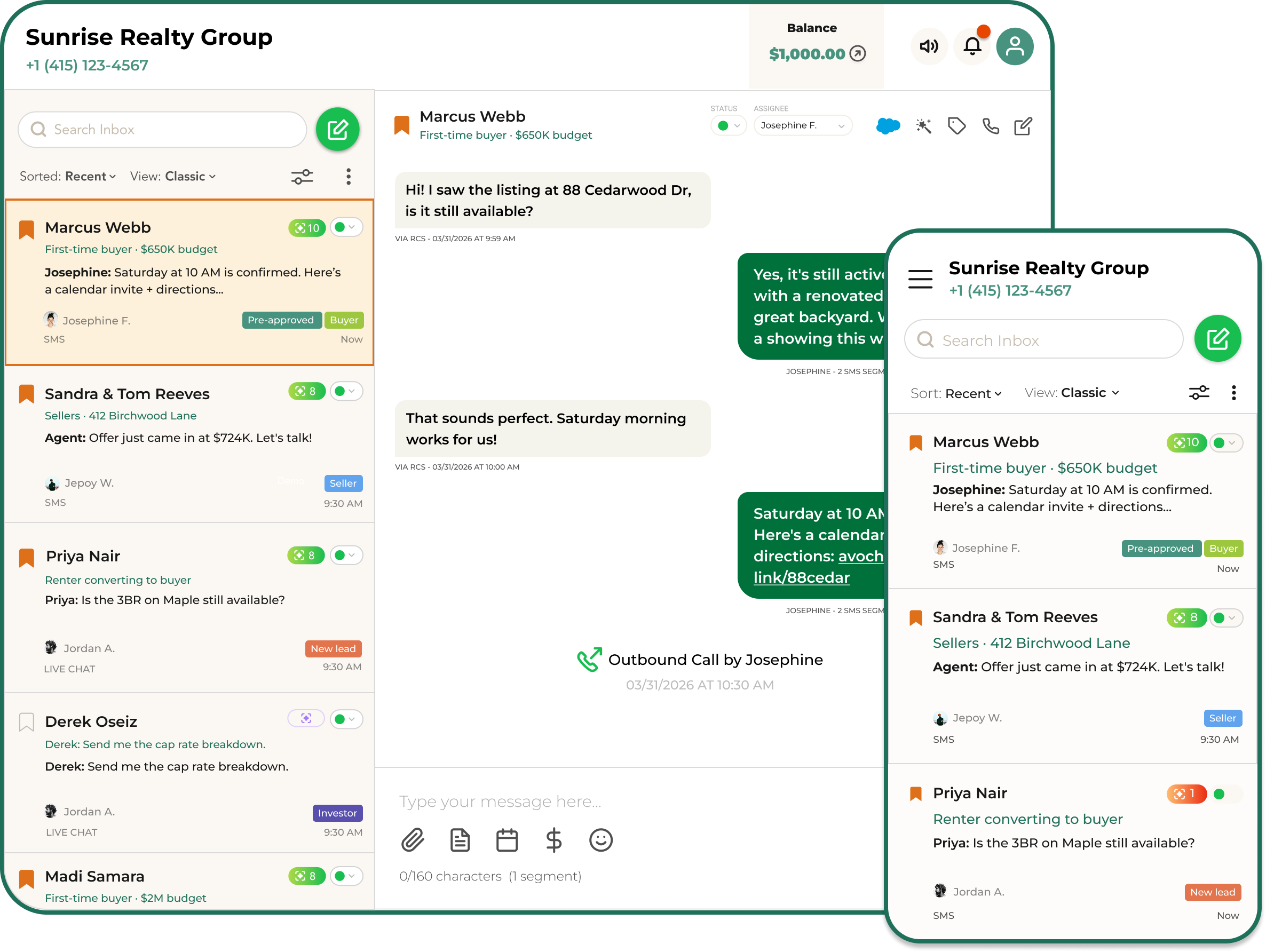 Business text messaging hero